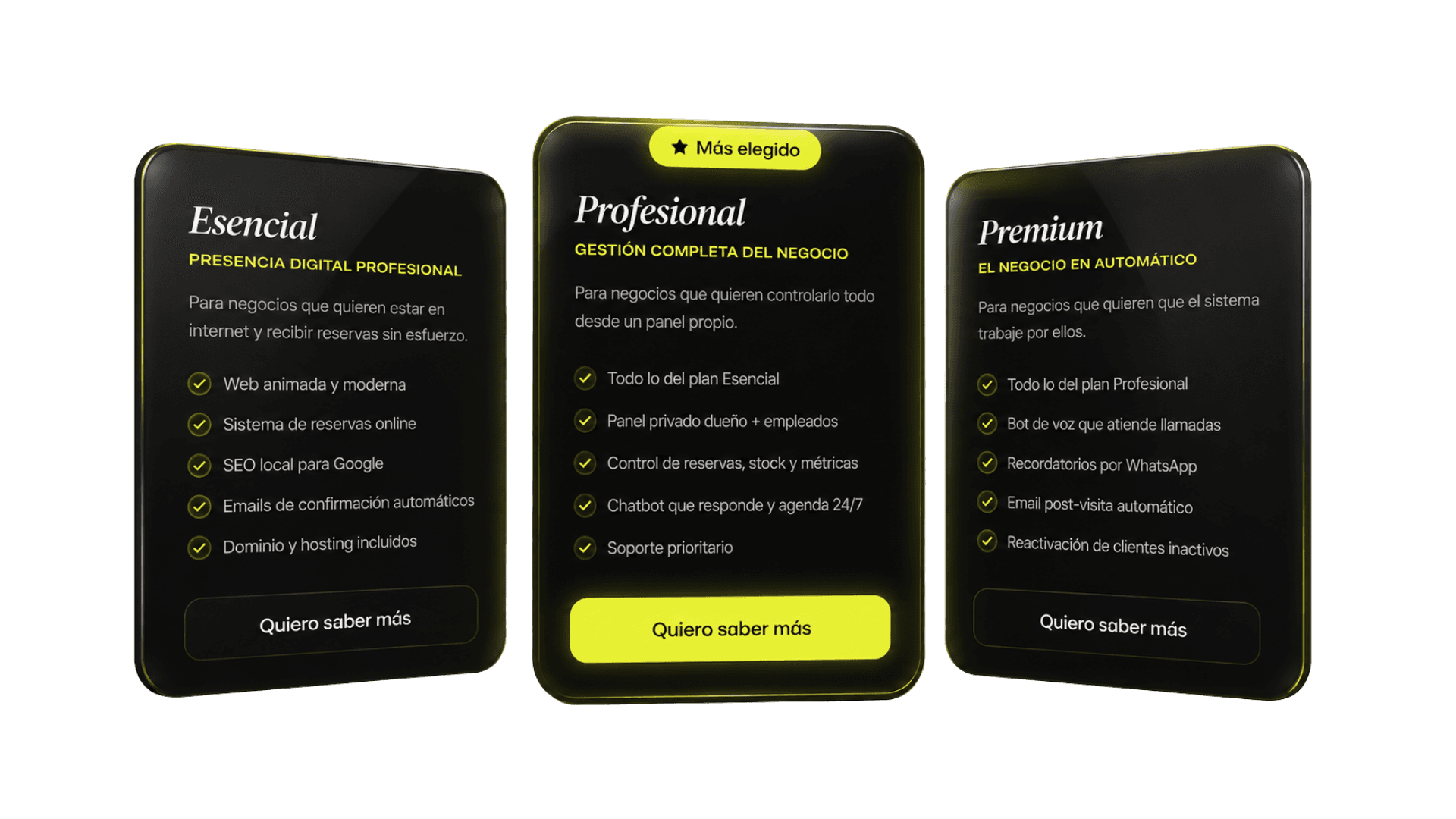 Los tres planes de Lökal: Esencial, Profesional y Premium